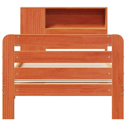 vidaXL Massivholzbett ohne Matratze Wachsbraun 75x190 cm Kiefernholz