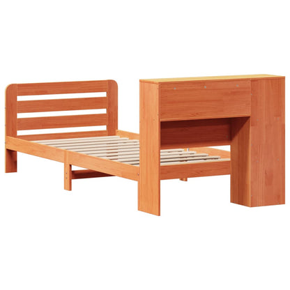 vidaXL Massivholzbett ohne Matratze Wachsbraun 75x190 cm Kiefernholz