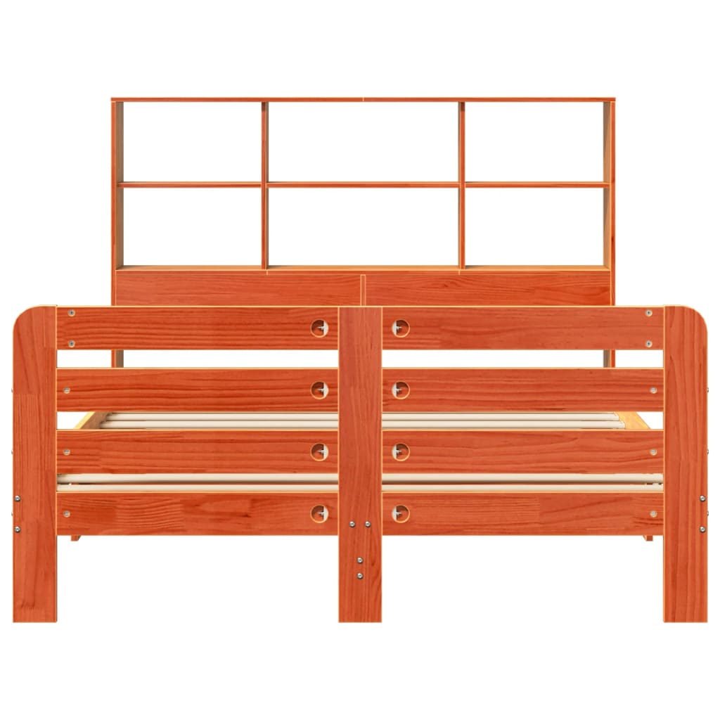 vidaXL Massivholzbett ohne Matratze Wachsbraun 120x200 cm Kiefernholz