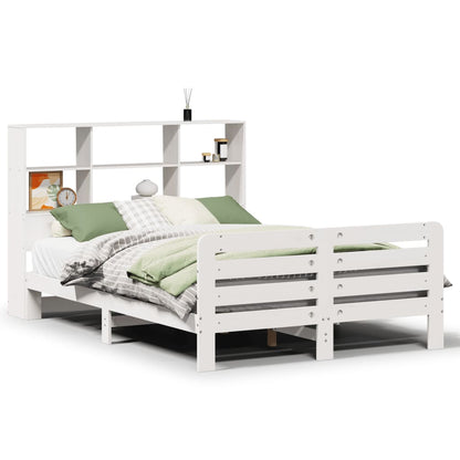 vidaXL Lit en bois massif sans matelas Blanc 160x200 Bois de pin