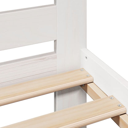 vidaXL Lit en bois massif sans matelas Blanc 160x200 Bois de pin