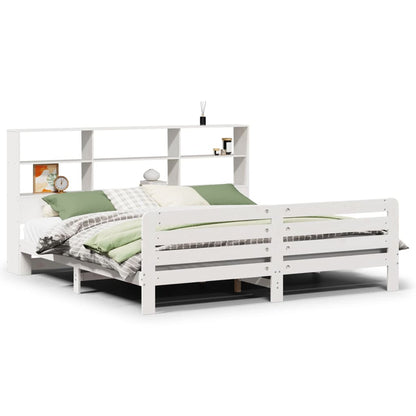 vidaXL Massivholzbett ohne Matratze Weiß 180x200 cm Kiefernholz