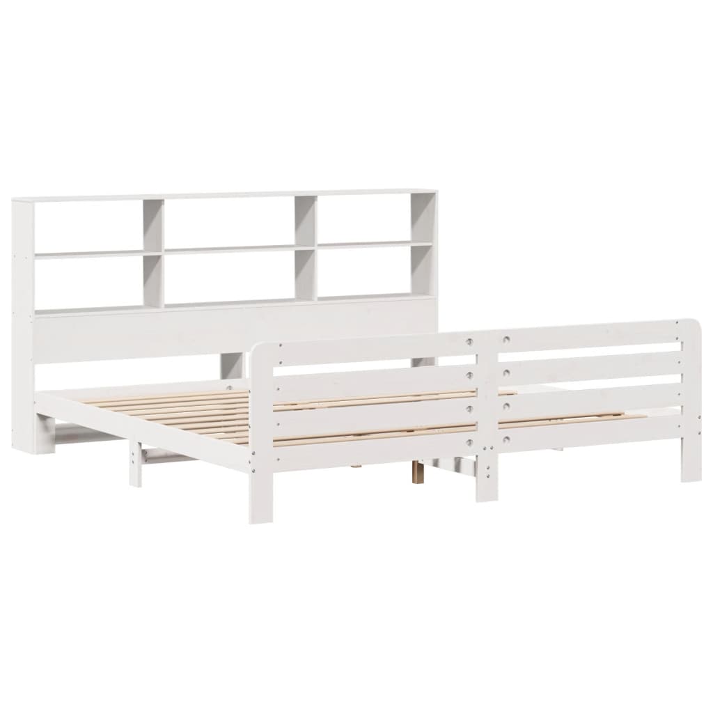 vidaXL Massivholzbett ohne Matratze Weiß 180x200 cm Kiefernholz