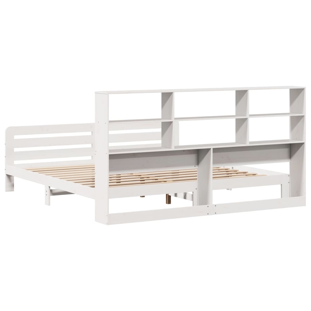 vidaXL Massivholzbett ohne Matratze Weiß 180x200 cm Kiefernholz