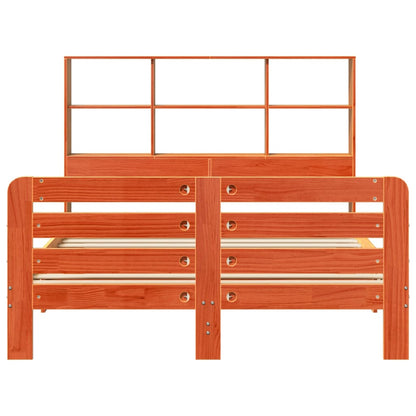 vidaXL Massivholzbett ohne Matratze Wachsbraun 120x190 cm Kiefernholz