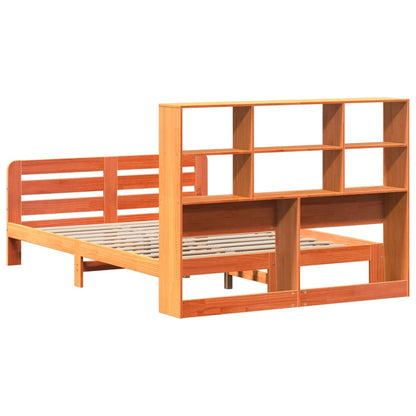 vidaXL Massivholzbett ohne Matratze Wachsbraun 120x190 cm Kiefernholz