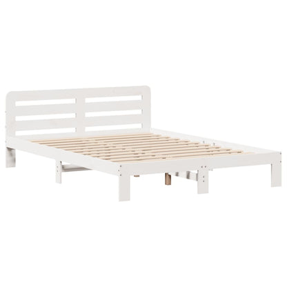 vidaXL Lit en bois massif sans matelas Blanc 140x190 cm Pin