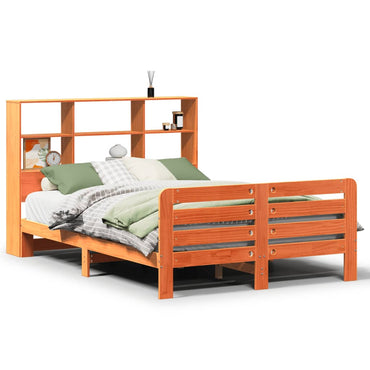 vidaXL Massivholzbett ohne Matratze Wachsbraun 140x190 cm Kiefernholz