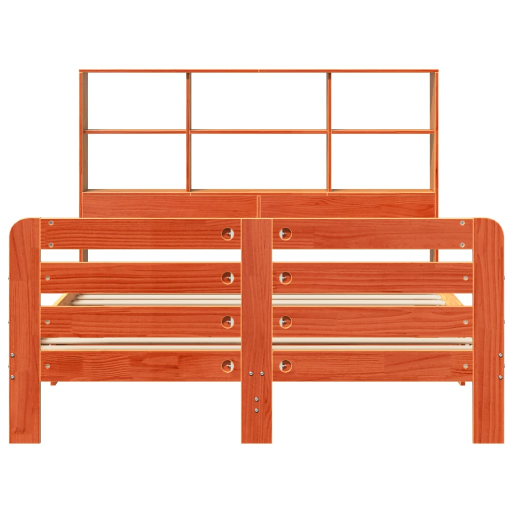 vidaXL Massivholzbett ohne Matratze Wachsbraun 140x190 cm Kiefernholz