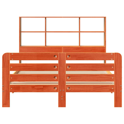 vidaXL Massivholzbett ohne Matratze Wachsbraun 140x190 cm Kiefernholz