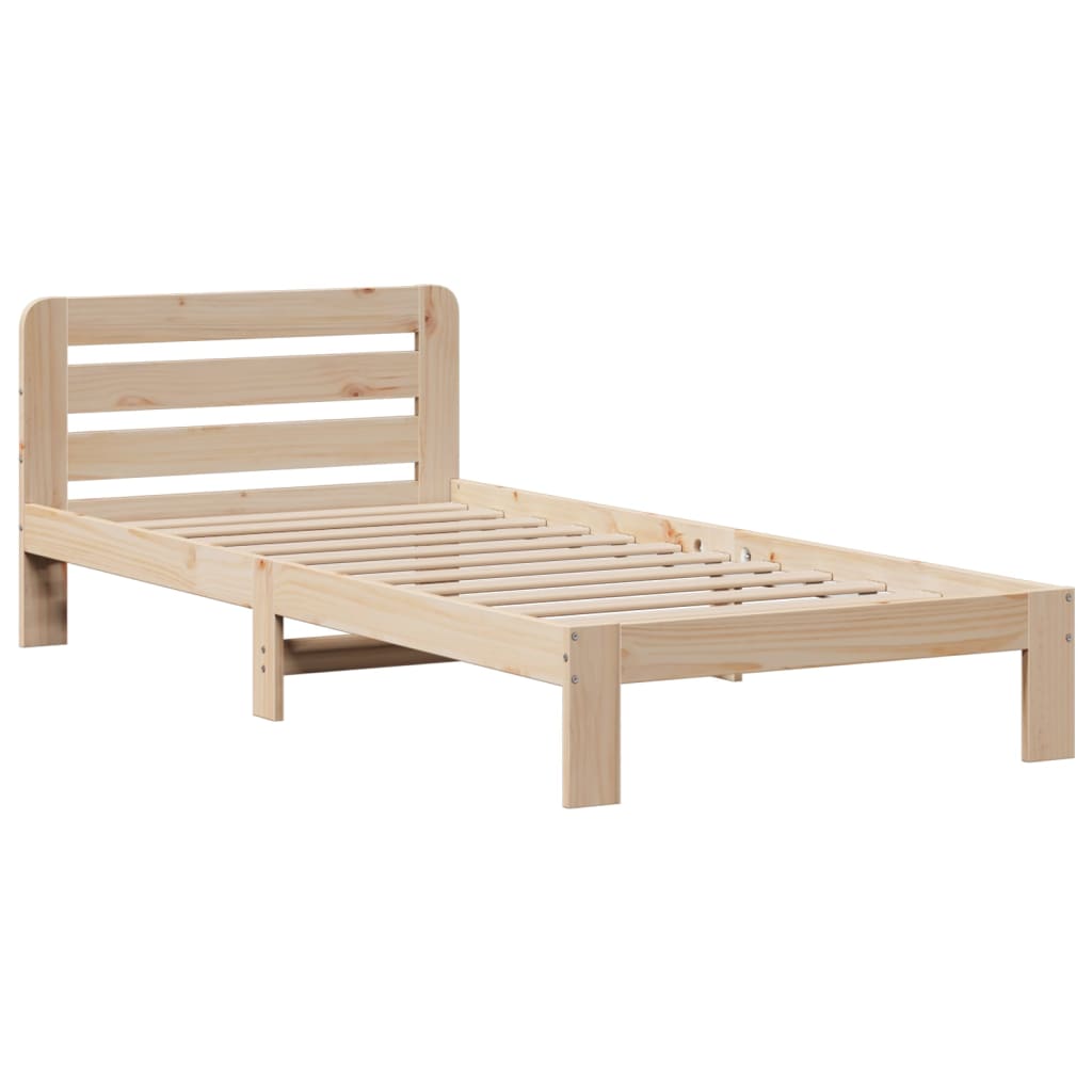 vidaXL Massivholzbett mit Regal ohne Matratze 90x200 cm Kiefer