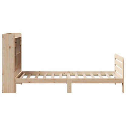 vidaXL Massivholzbett mit Regal ohne Matratze 90x200 cm Kiefer