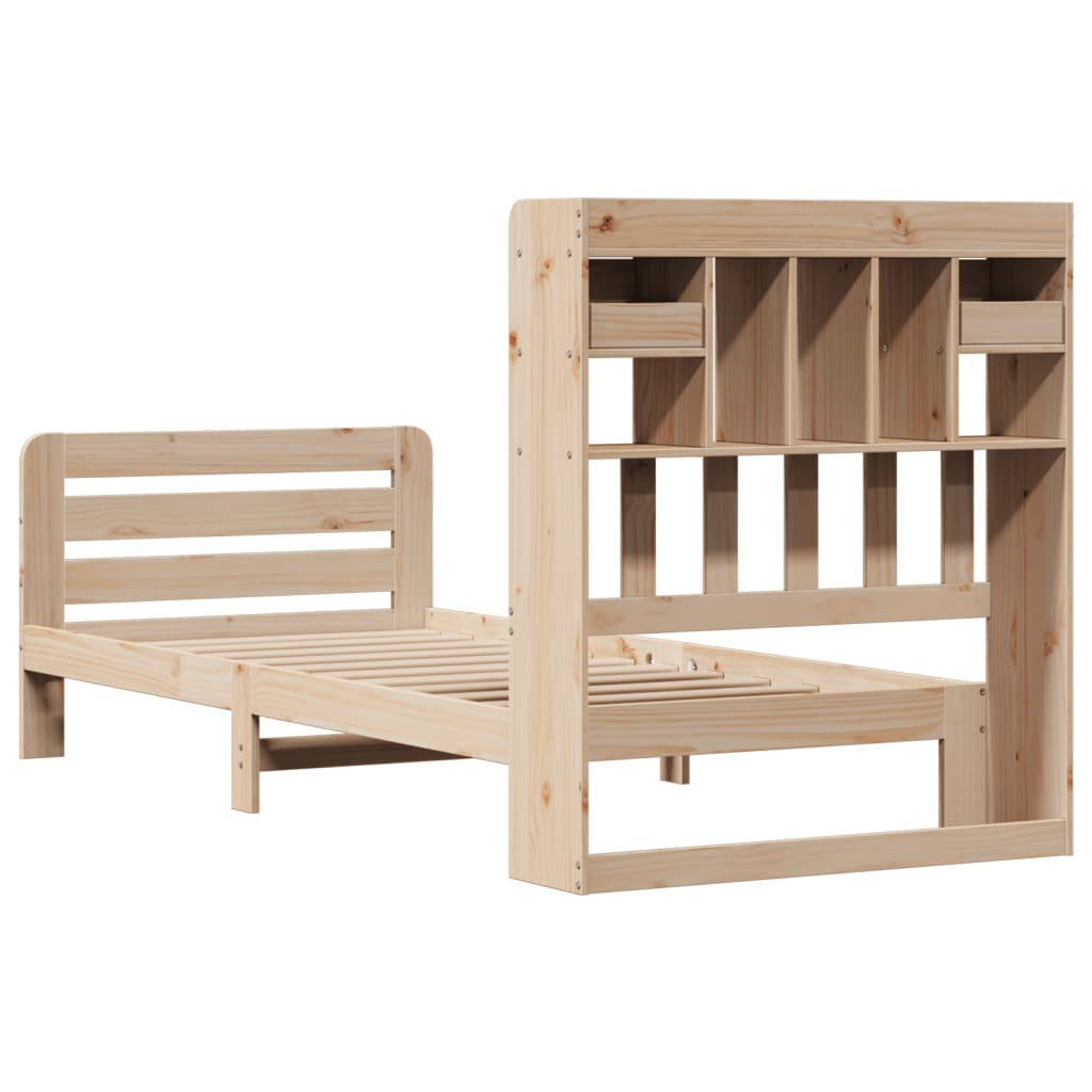 vidaXL Massivholzbett mit Regal ohne Matratze 90x200 cm Kiefer