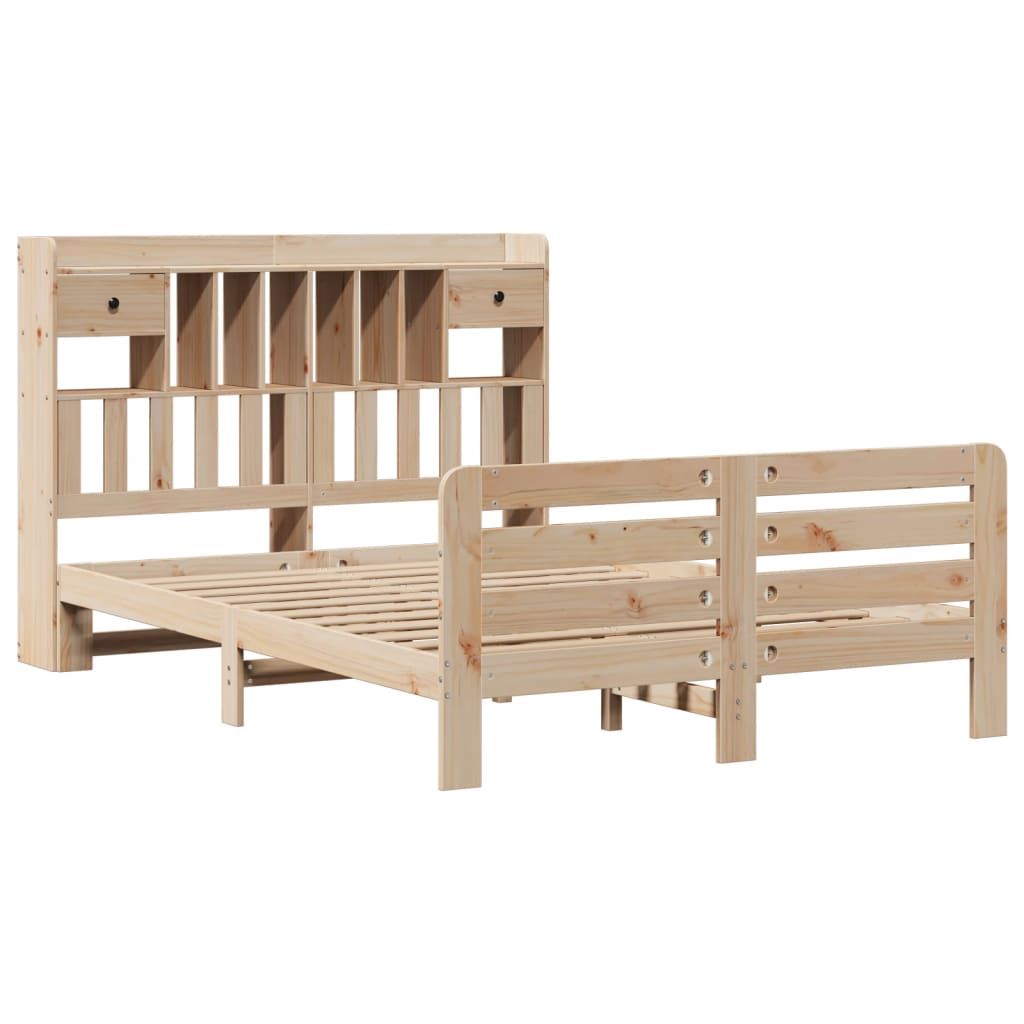 vidaXL Massivholzbett mit Regal ohne Matratze 160x200 cm Kiefernholz