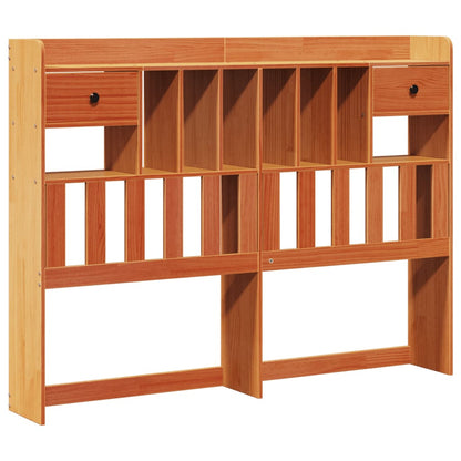 vidaXL Massivholzbett mit Regal ohne Matratze Wachsbraun 160x200 cm