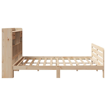 vidaXL Lit en bois massif avec étagère sans matelas 180x200 cm Bois de pin