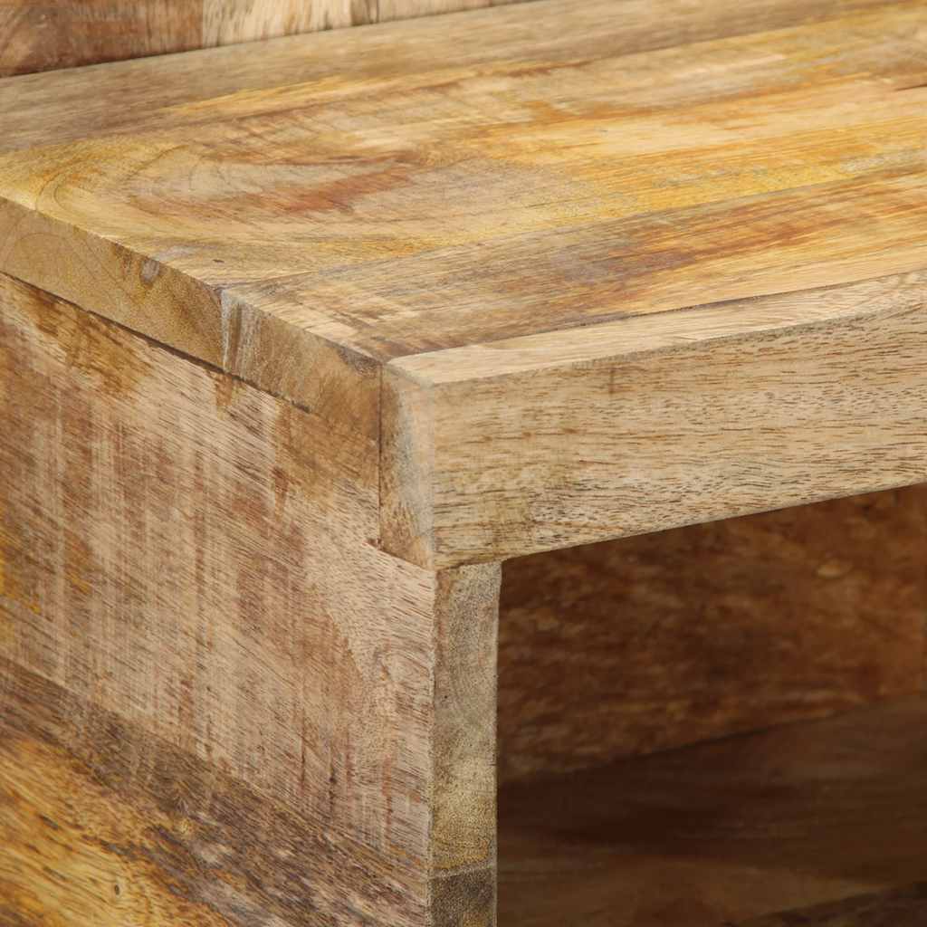 vidaXL Nachttisch 50x27x50 cm Raues Mango-Massivholz