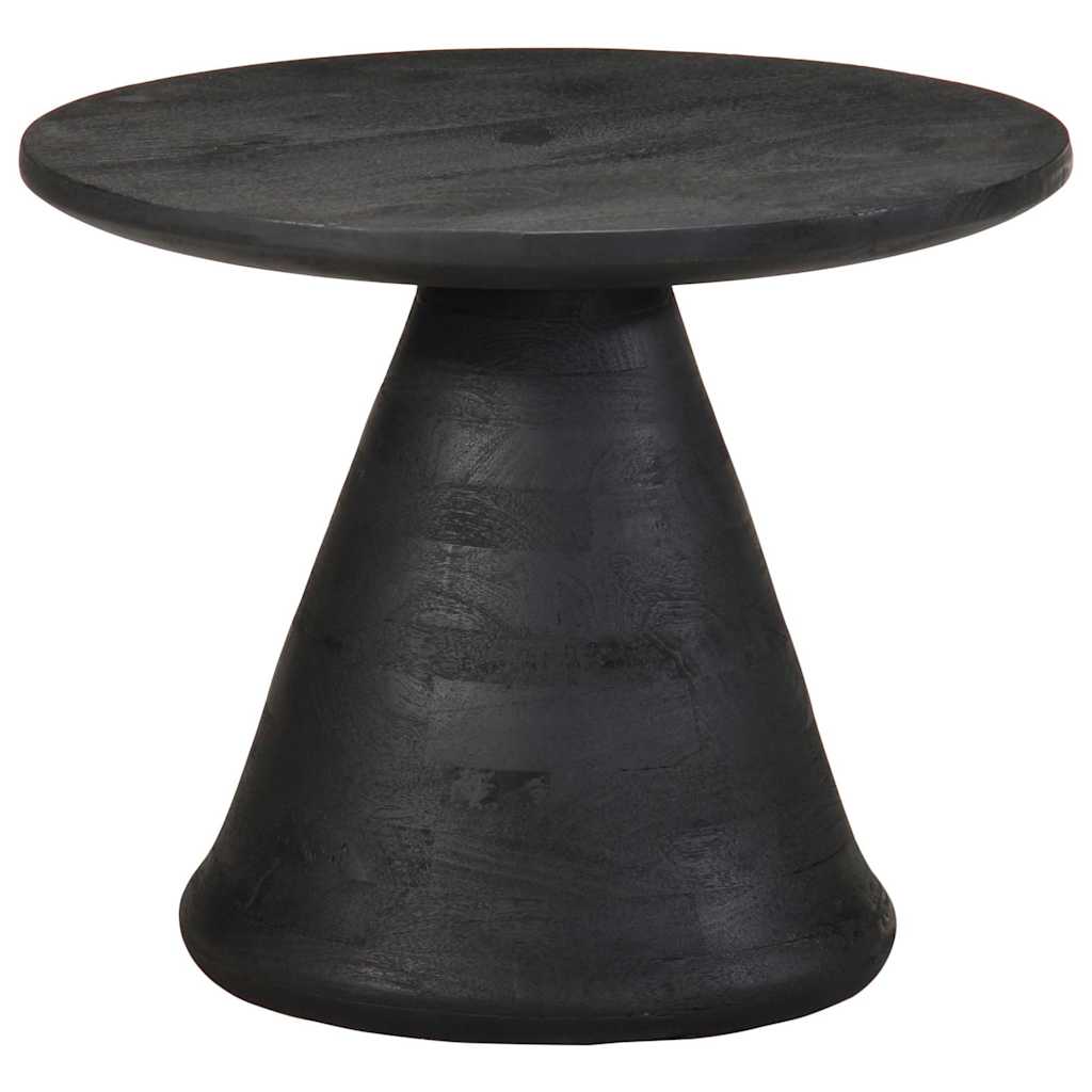 vidaXL Table d'appoint noir Ø 50 x 40 cm Bois de manguier massif