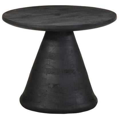 vidaXL Table d'appoint noir Ø 50 x 40 cm Bois de manguier massif