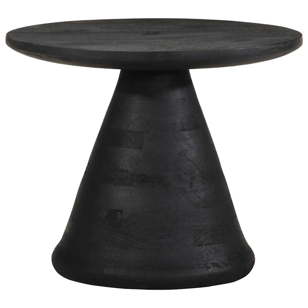 vidaXL Table d'appoint noir Ø 50 x 40 cm Bois de manguier massif
