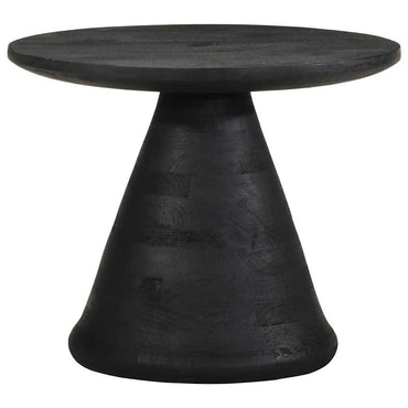 vidaXL Table d'appoint noir Ø 50 x 40 cm Bois de manguier massif