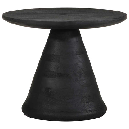 vidaXL Table d'appoint noir Ø 50 x 40 cm Bois de manguier massif