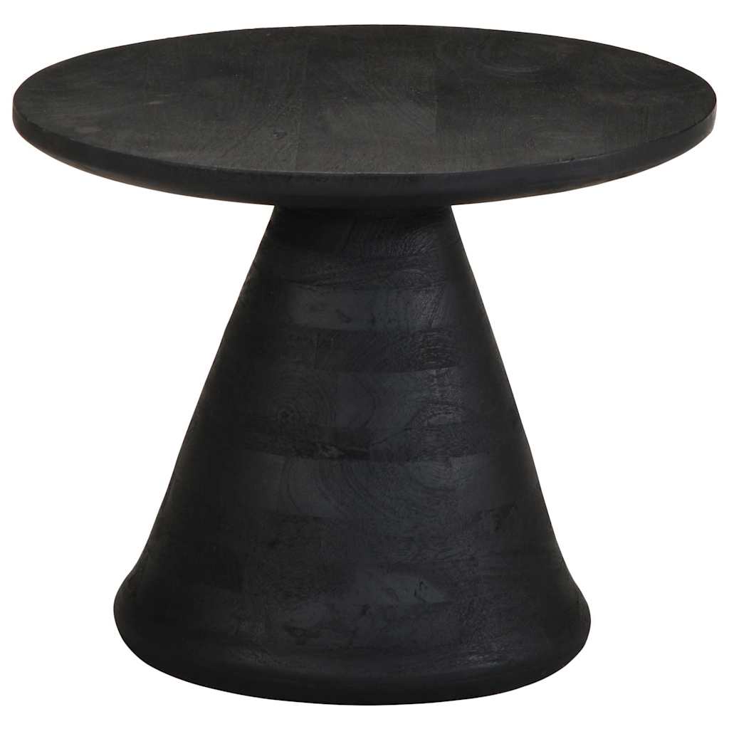 vidaXL Table d'appoint noir Ø 50 x 40 cm Bois de manguier massif