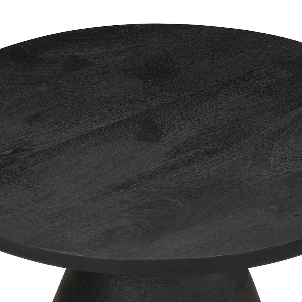 vidaXL Table d'appoint noir Ø 50 x 40 cm Bois de manguier massif