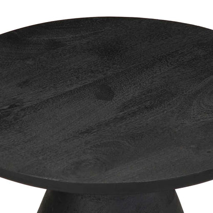 vidaXL Table d'appoint noir Ø 50 x 40 cm Bois de manguier massif
