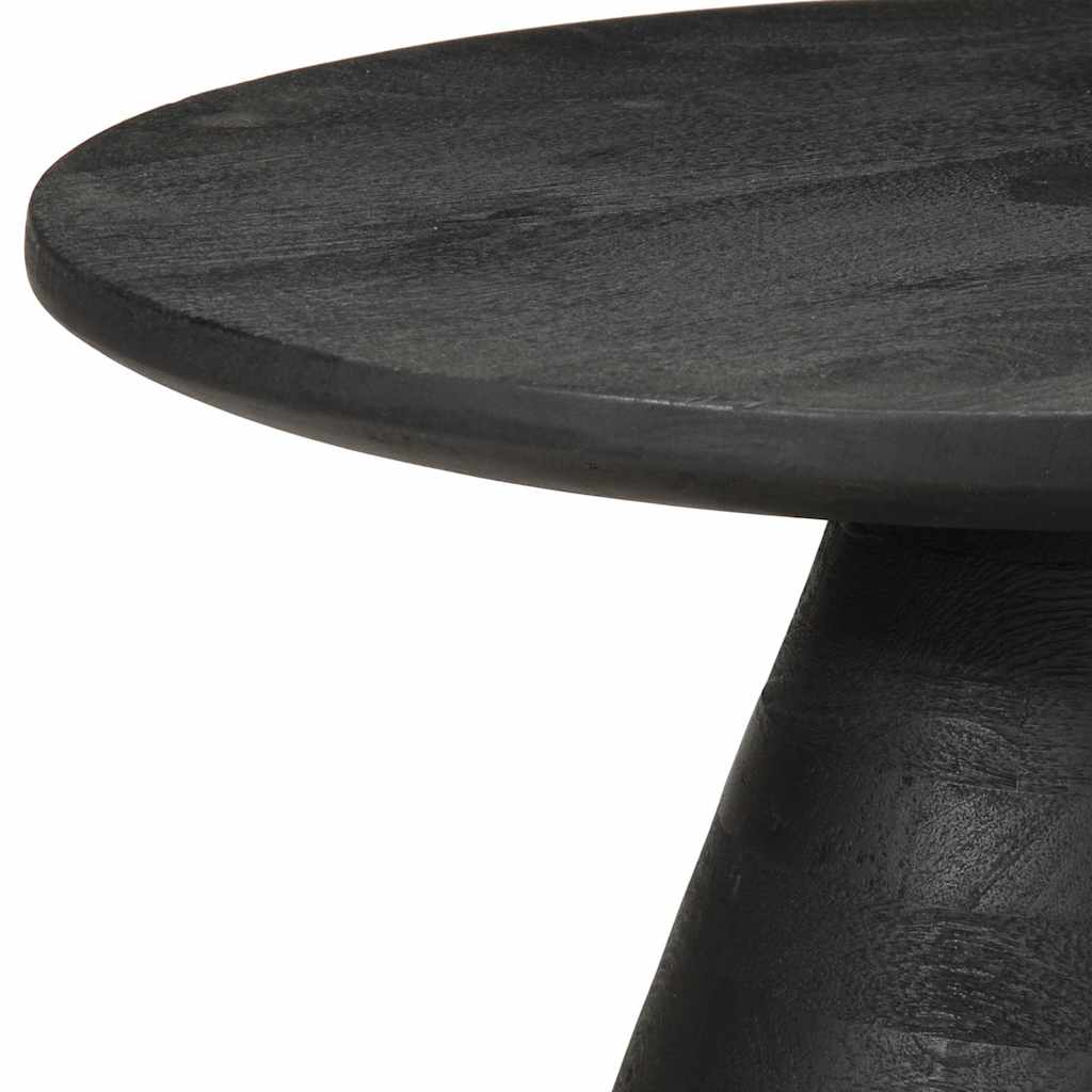 vidaXL Table d'appoint noir Ø 50 x 40 cm Bois de manguier massif