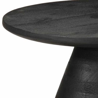 vidaXL Table d'appoint noir Ø 50 x 40 cm Bois de manguier massif