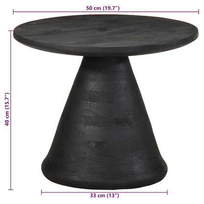 vidaXL Table d'appoint noir Ø 50 x 40 cm Bois de manguier massif