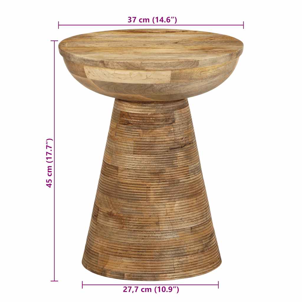 vidaXL Beistelltisch Ø37x45 cm Massivholz Mango