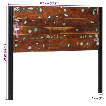 vidaXL Kopfteil 120 cm Altholz Massivholz und Eisen