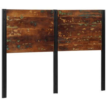 vidaXL Kopfteil 140 cm Altholz Massivholz und Eisen