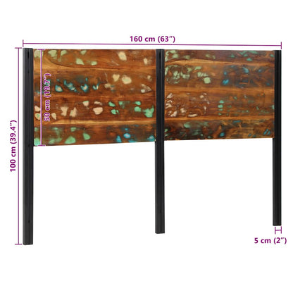 vidaXL Kopfteil 160 cm Altholz Massivholz und Eisen
