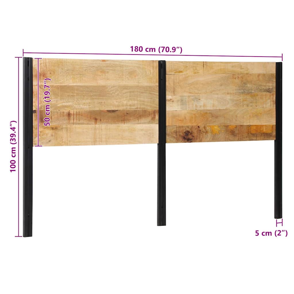 vidaXL Kopfteil 180 cm Massivholz Mango und Eisen