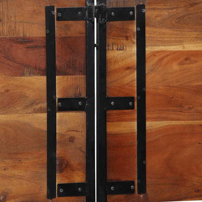vidaXL Kopfteil 200 cm Altholz Massivholz und Eisen