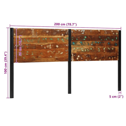 vidaXL Kopfteil 200 cm Altholz Massivholz und Eisen