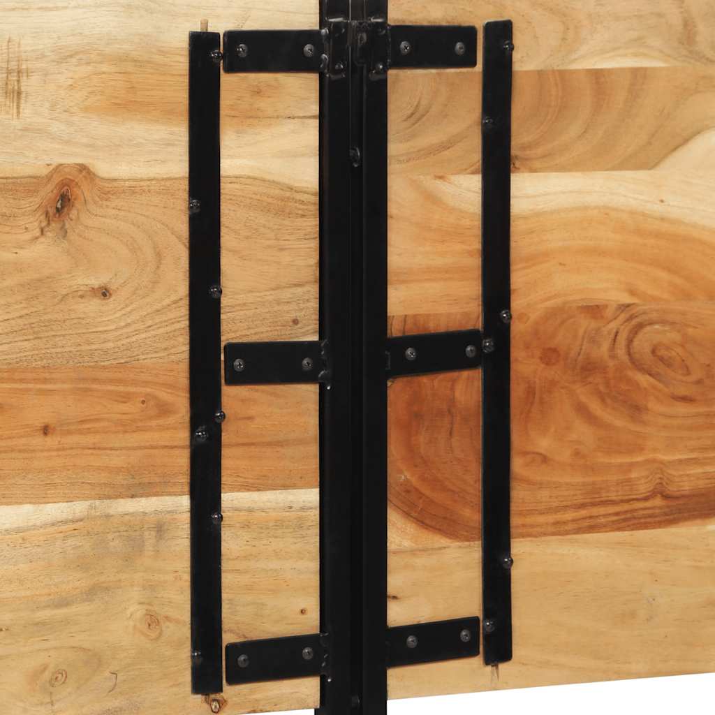 vidaXL Kopfteil 200 cm Massivholz Akazie und Eisen