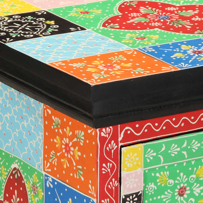 vidaXL Nachttisch 2 Stk. Mehrfarbig 40x35x45 cm Massivholz Mango