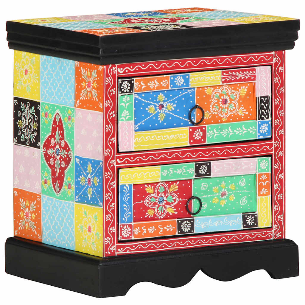 vidaXL Nachttisch Mehrfarbig 40 x 35 x 45 cm Massivholz Mango
