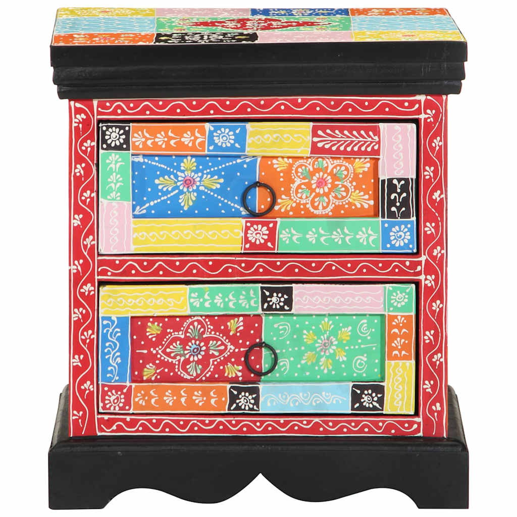 vidaXL Nachttisch Mehrfarbig 40 x 35 x 45 cm Massivholz Mango