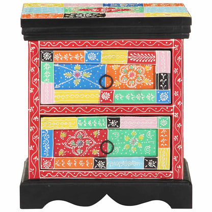 vidaXL Nachttisch Mehrfarbig 40 x 35 x 45 cm Massivholz Mango
