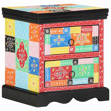 vidaXL Nachttisch 2 pcs Mehrfarbig 40 x 35 x 45 cm Massivholz Mango