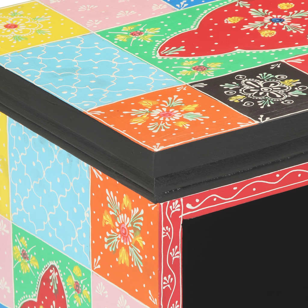 Meuble TV vidaXL multicolore 80 x 35 x 50 cm en bois de manguier massif