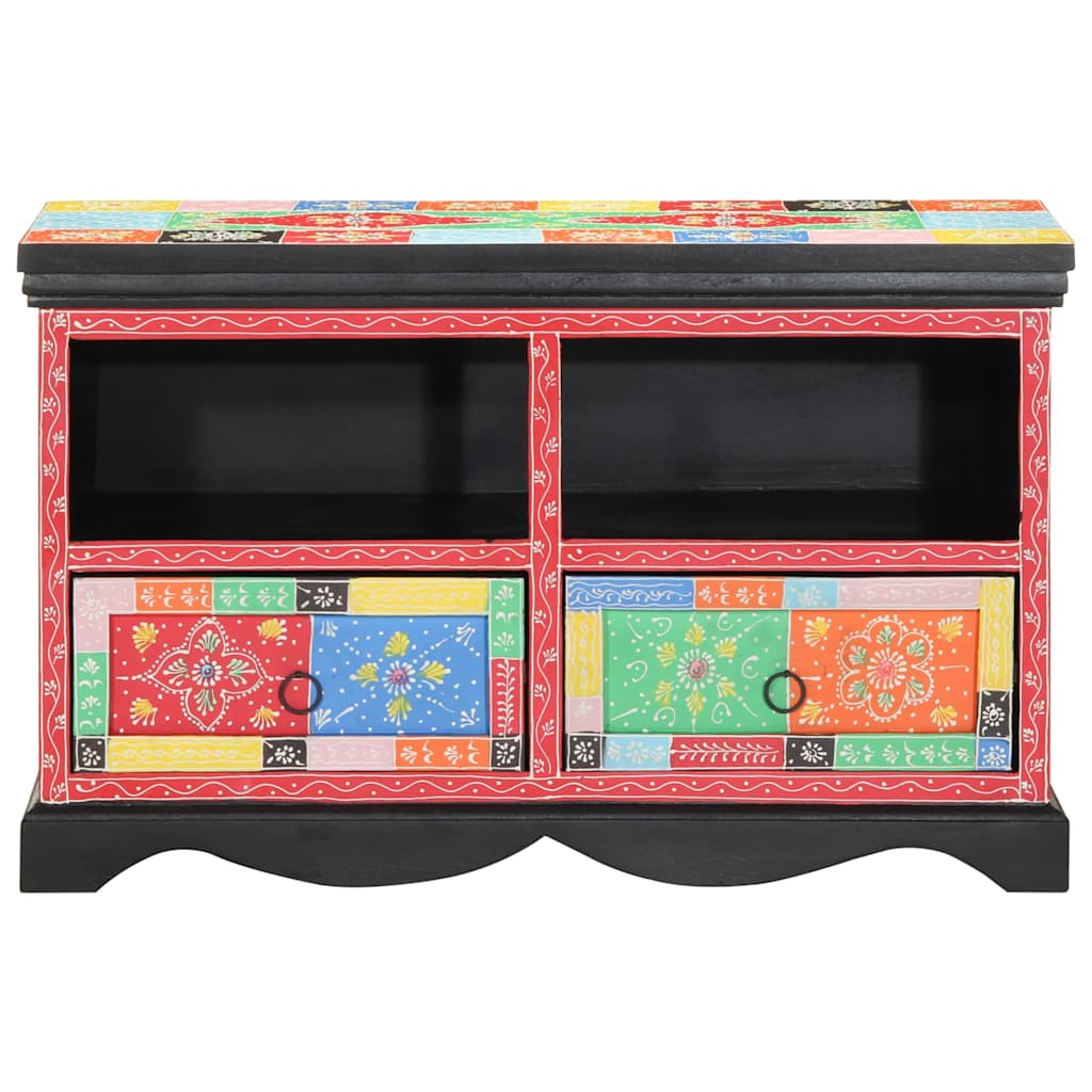 Meuble TV vidaXL multicolore 80 x 35 x 50 cm en bois de manguier massif