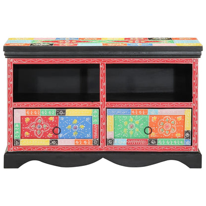 Meuble TV vidaXL multicolore 80 x 35 x 50 cm en bois de manguier massif