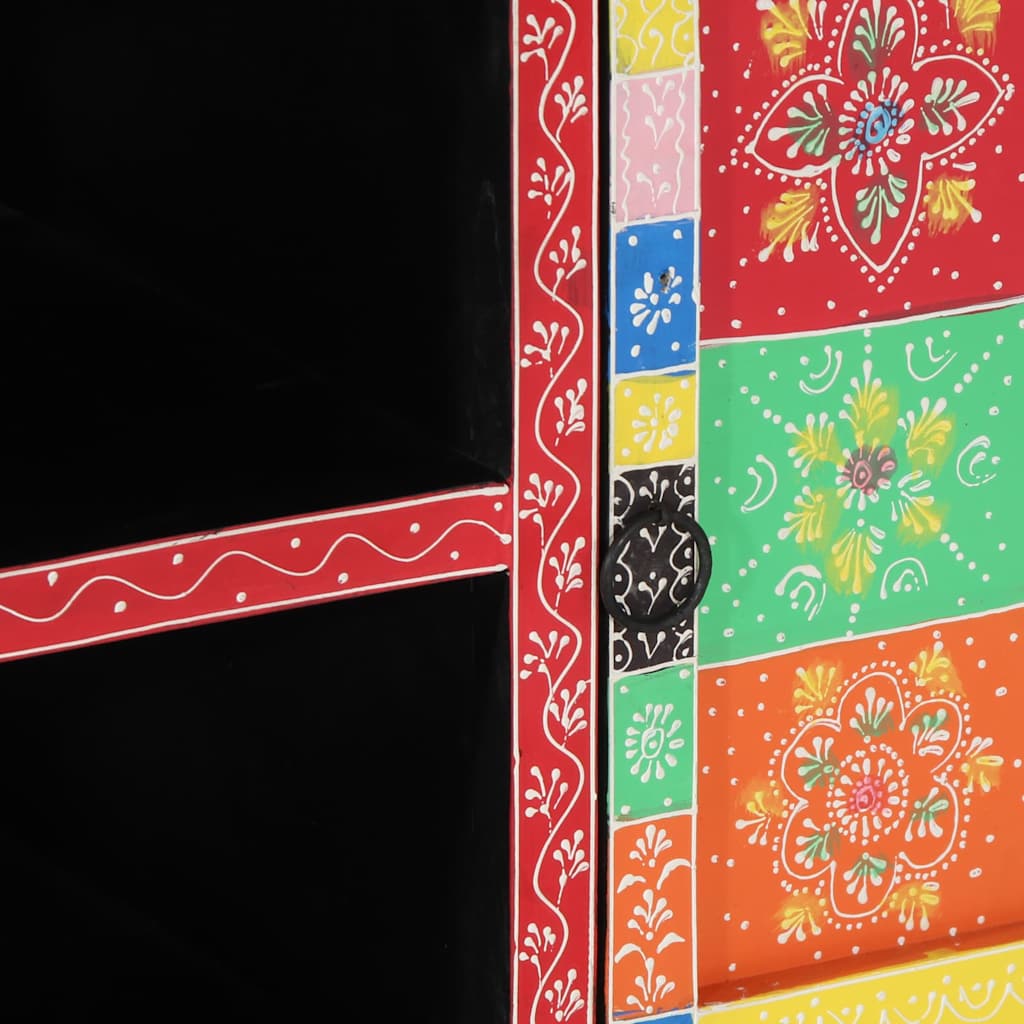 vidaXL Meuble TV Bois de manguier massif multicolore 100 x 35 x 50 cm