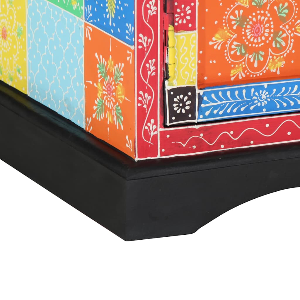 vidaXL Meuble TV Bois de manguier massif multicolore 100 x 35 x 50 cm